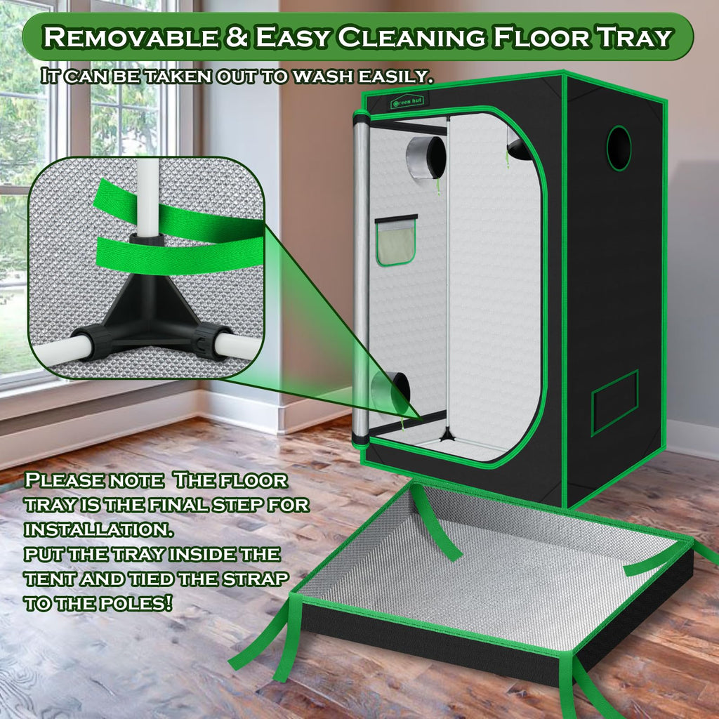 Green Hut 3x3 Grow Tent, 36"x36"x72" Hydroponics Growing Tent