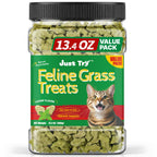 Just Try Cat Grass Treats for Indoor Cats Hairball Control 13.4 OZ