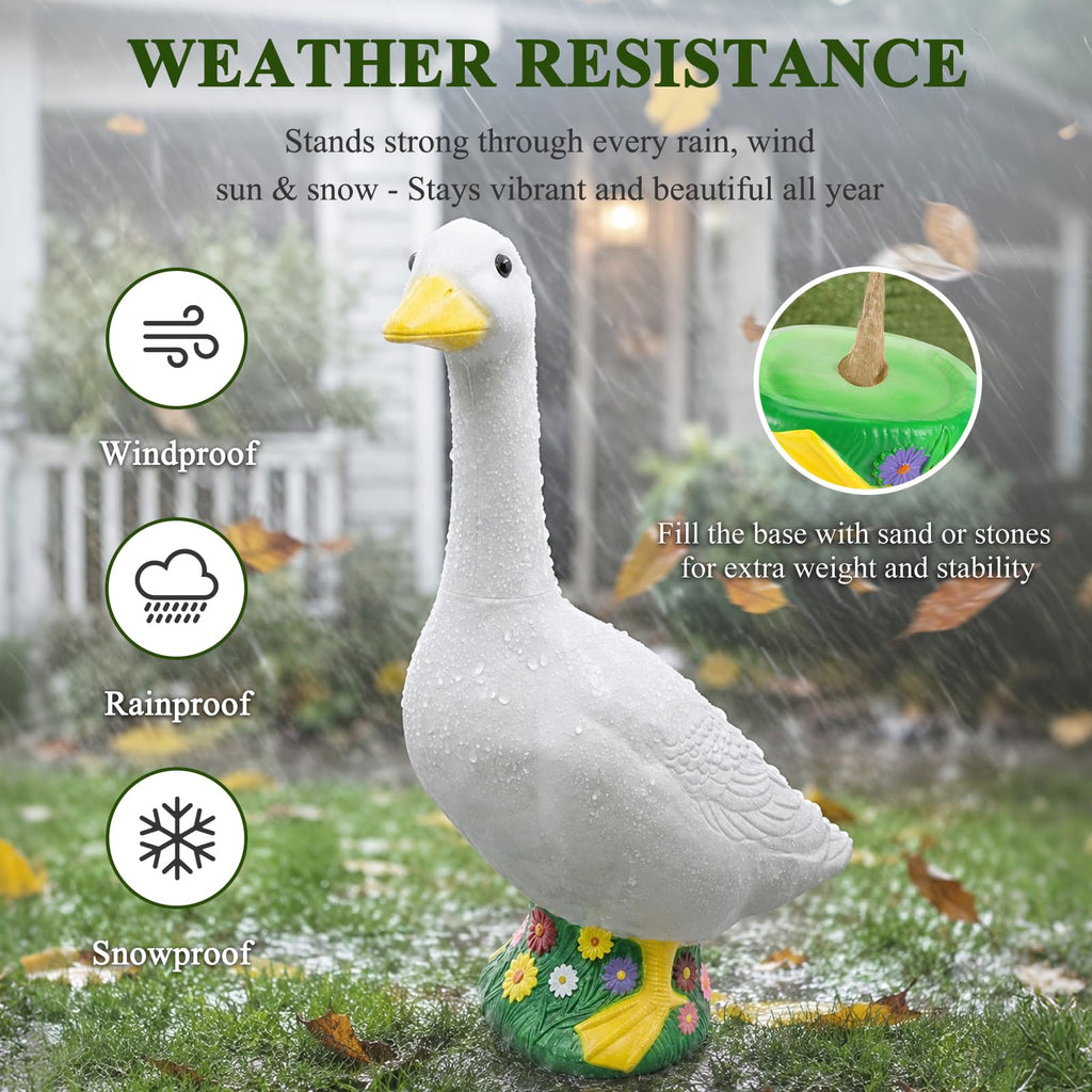 Hofriyo 23 Inch Large Porch Goose Statue - PE Plastic Outdoor Goose Decor for Lawn, Yard, & Garden Decoration, Unique Housewarming Birthday Graduation Gifts for Women Mom Grandma