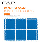 CAP Barbell 1/2-Inch Interlocking EVA Foam Exercise Puzzle Mat Home Gym Flooring - 1 Pack | 24" x 24" x 1/2" | Diamond Pattern - Blue
