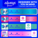 Always Infinity FlexFoam Pads for Women, Size 2, Heavy Pad with Wings, Unscented, Up to Zero Feel, Zero Leaks, 96 Count (3 Packs of 32)