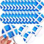 Outus 24 Pcs Vinyl Pool Patch Repair Kit Self Adhesive Pool Liner Plastic Repair Patch Pools Patches for Above Ground Pools Inflatable Boats Air Mattress Products, 4 Inch(Blue Checkered)