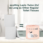 ecoHiny Premium & Soft Bamboo Toilet Paper | PFAS Free | 12 Mega Rolls, 3 ply & 350 Sheets | Non Toxic, FSC Certified, Septic Safe, BPA Free | Tree Free Toilet Tissue | Plastic Free Packaging