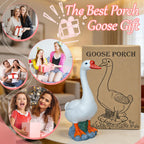 20" Large Porch Goose Statue Decor, White Lifelike Resin Goose Sculpture