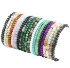 FIRAZIO 20Pcs 4mm Gemstone Beaded Bracelets for Women Mens