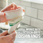 Scotch-Brite Greener Clean Non-Scratch Dishwand Refill, 14 Dish Wand Sponge Refills, Best for Nonstick Pots and Pans, Glass, Tubs & Showers, Fits All Scotch Brite Dishwands