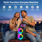 Karaoke Machine, Bluetooth Speaker with 2 Wireless Microphones Adults Kids