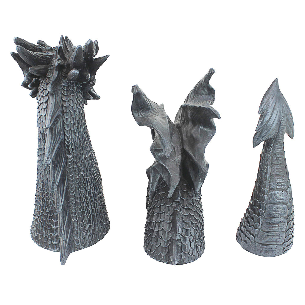 Design Toscano The Dragon of Falkenberg Castle Moat Lawn Garden Statue, 28 Inch Long, 14 Inch Tall, Cast Stone Resin, Gray Stone Finish
