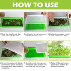 EBaokuup 10 Pack Seed Sprouter Tray with Drain Holes - BPA Free Seed Garden Plant Germination Propagation Trays, Soil-Free Wheatgrass Tray Sprouter Microgreens Growing Kit with Germinating Paper