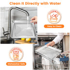 Air Fryer Basket Tray Replacement for Cuisinart TOA-60 TOA-65 TOA-70 Toaster Air Fryer Convection Oven, 12.4 * 11'' Mesh Air Fryer Steel Basket Wire Rack Accessories Parts, Dishwasher Safe