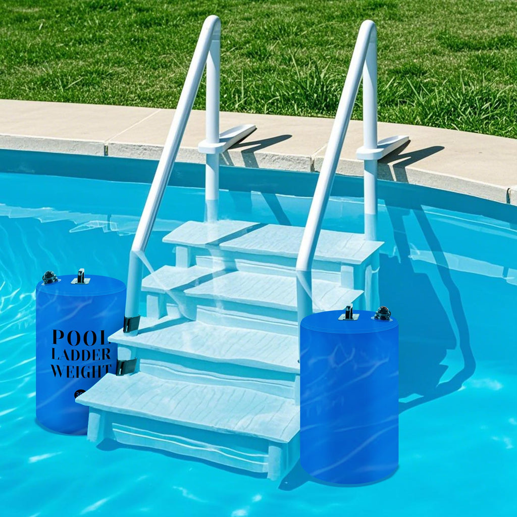 moonoom 2Pcs 30L/75LB Pool Step Weights, 500D PVC Waterproof Swimming Pool Sand Bags with Heavy-Duty Nylon and Handle, Universal Pool Step Anchor Bag for Above Ground and in-Ground Stairs