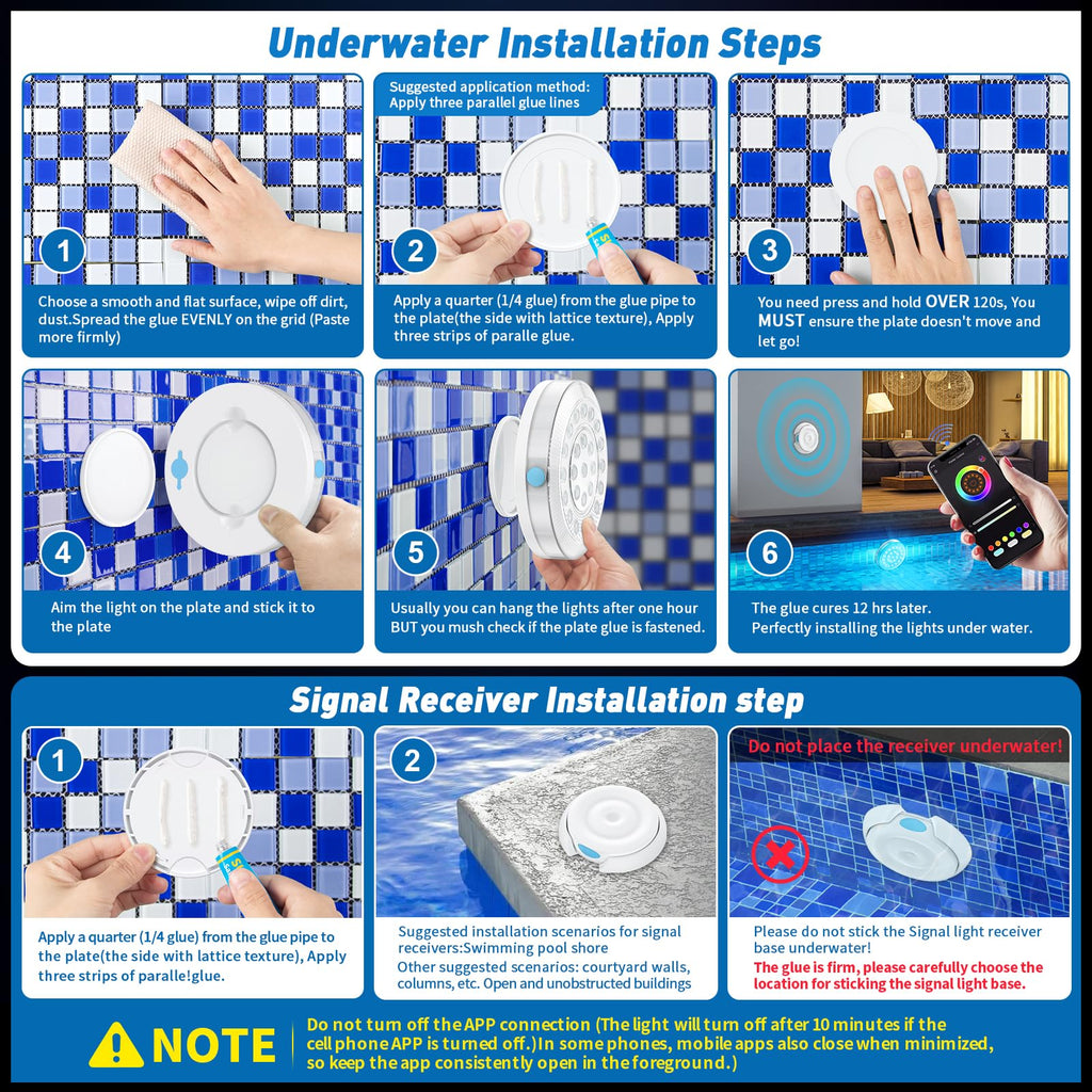 VIDOME Rechargeable Submersible Pool Lights - Waterproof Underwater Pool Lights Charging Battery Operated Remote Controlled 16 Color Changing Hot Tub Lights with Magnet for Pool Pond