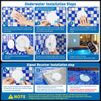 VIDOME Rechargeable Submersible Pool Lights - Waterproof Underwater Pool Lights Charging Battery Operated Remote Controlled 16 Color Changing Hot Tub Lights with Magnet for Pool Pond