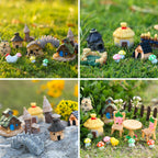 HIYZI 60 PCS Mini Fairy Garden Accessories Kit Miniature House Decor