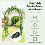 Moccha Garden Arch, 7.2Ft Metal Arbor for Climbing Plants, Vines, Roses, Outdoor Pergola Trellis with Stakes, Wide Garden Archway Arbor Trellis for Lawn Wedding