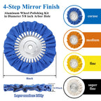Tnisesm 10Pcs 8" Airway Buffing Wheel, Aluminum Polishing Kit in Diameter 5/8 inch Arbor Hole, Metal Polishing Wheel for Angle Grinder
