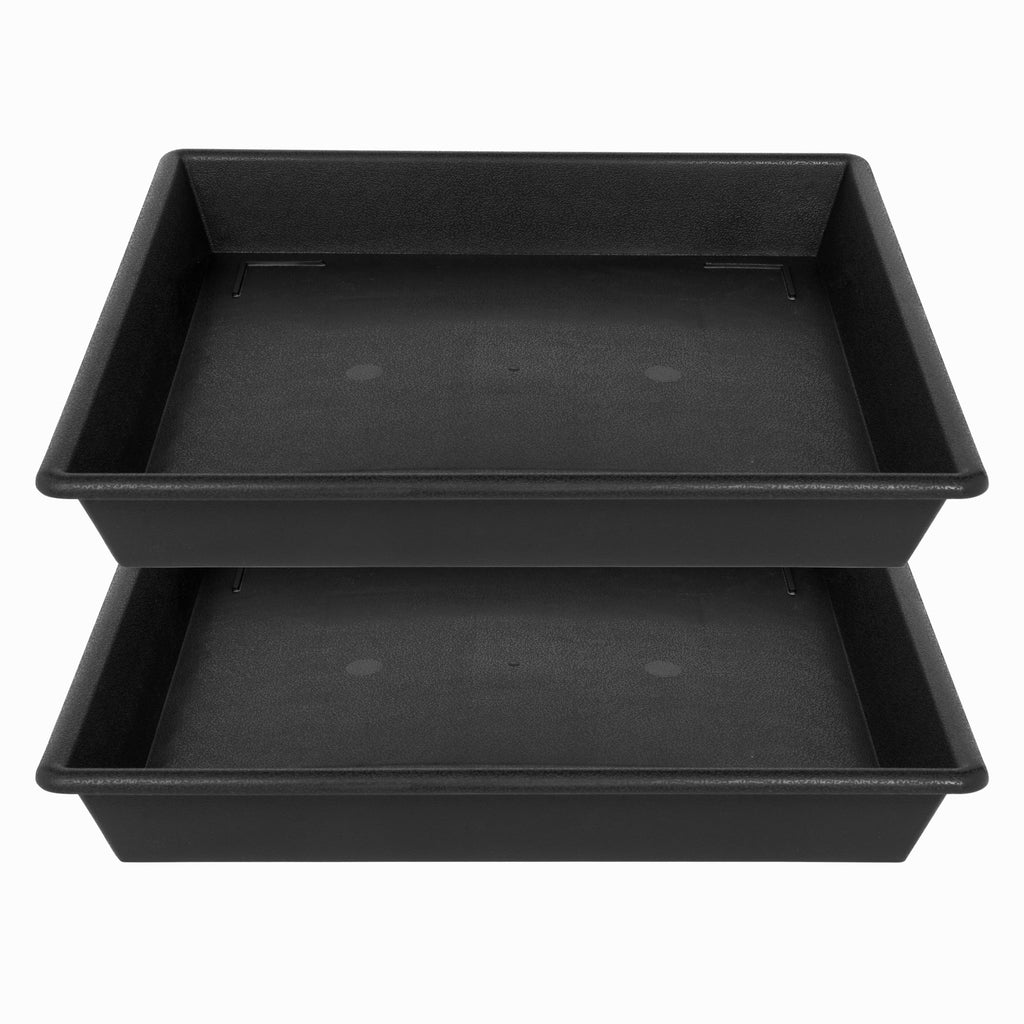NIMYAU Square Plant Saucer 14 Inch 2 Pack 8 12 14 16 18 20 Plant Trays for Pots Heavy Duty Plastic Plant Saucers for Indoors Outdoors, Flower Pot Plant Drip, Extra Lager No Holes Plant Tray