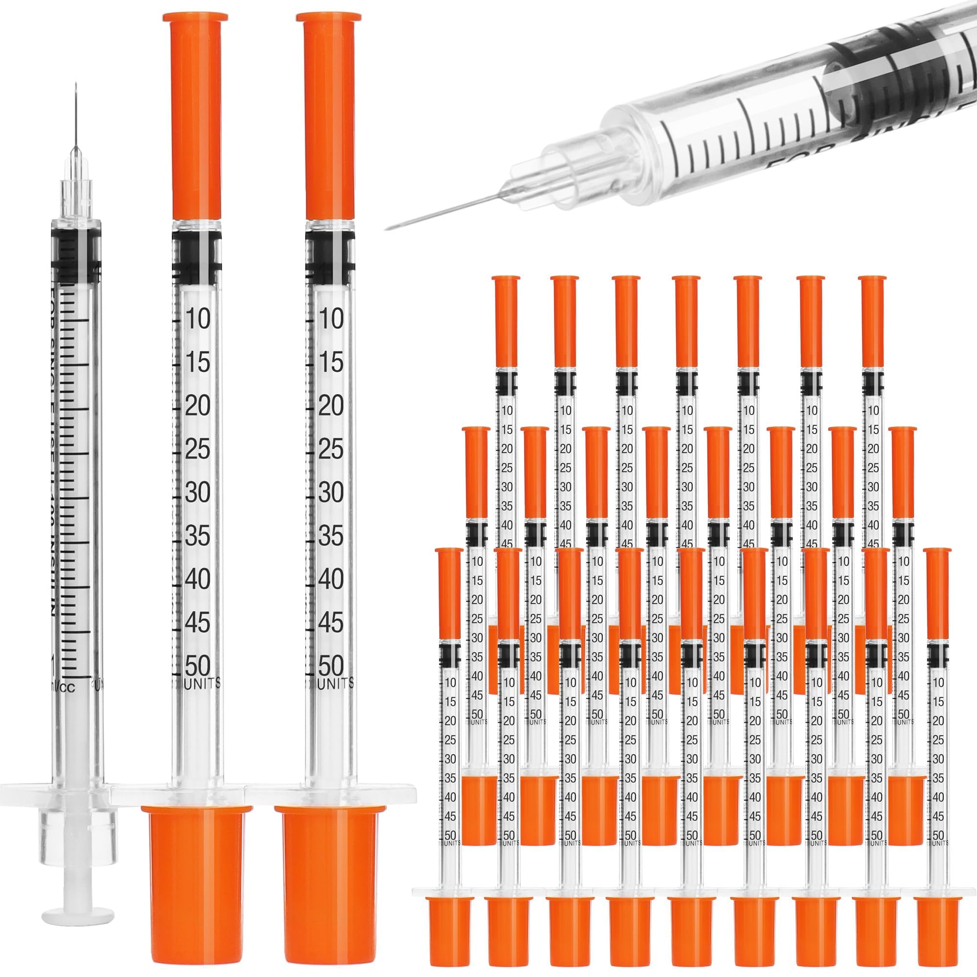 U-100 0.5ml syringes with 30G needle - 30 gauge 5/16 inch syringe