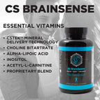 BrainSense Mood Stabilizer & Brain Supplement - Enhance Mood, Mental Clarity, Brain Booster & Cellular Health - Nootropic Supplement & Micronutrients For Brain Fog By CommonSenseWW, 120 Capsules