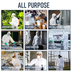 Medical Nation Hazmat Suits Disposable | 25 Pack | Protective Coveralls with Attached Hood and Boots | Heavy Duty Full Body Painters Suit for Adults - Breathable & Water Resistant | Extra Large