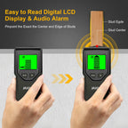 Stud Finder Wall Scanner - 5 in 1 Stud Finder Tool w/Smart Chip and HD LCD Display, Stud Detector Beam Finders for the Center and Edge of Wood AC Wire Metal Studs Joist Pipe (‎Bark)