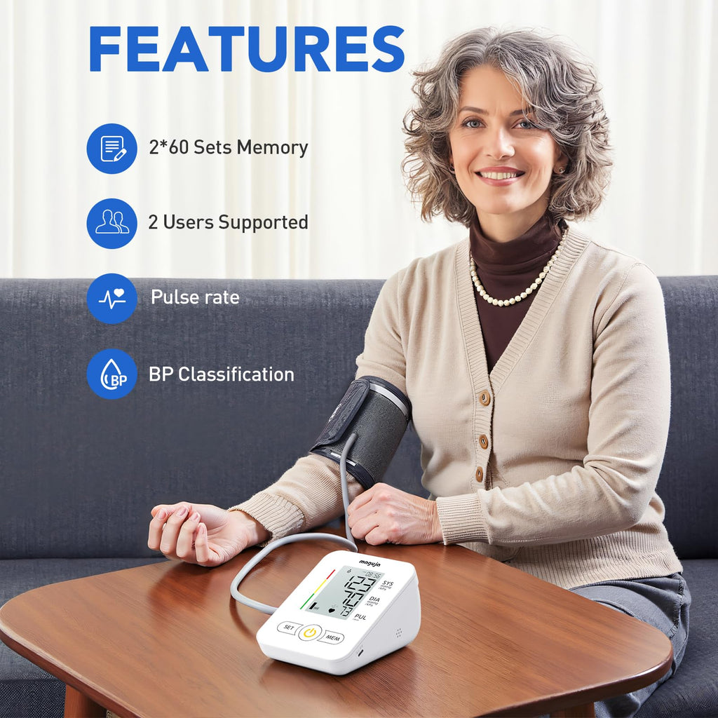 Arm Blood Pressure Monitor,maguja Blood Pressure Machine,BP Monitor Automatic Upper Arm Digital with Blood Pressure Cuff for Home Use