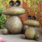 Bits and Pieces - Two Frogs Garden Sculptures for Lawn or Patio - Waterproof Garden Decor Set - Frog Statues Minimalistic Design