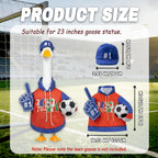 APHIUFR Soccer Themed Porch Goose Outfits,2 Pcs Adorable Goose Clothes Set with Hat,Ball & Foam Finger,Fits 23" Lawn Goose Statue Game Day Goose Costume for Garden Patio Yard Outdoor Decor