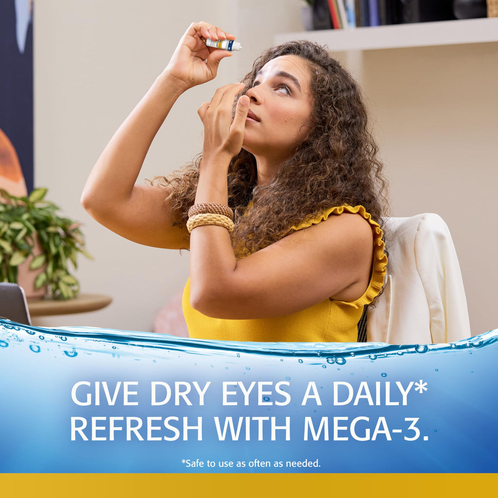 Refresh OPTIVE MEGA-3 PF Lubricant Eye Drops Preservative-Free Artificial Tears, 0.33 fl oz (10mL) (Pack of 2)