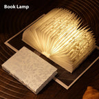 ZBOLE Book Lover Gift, Folding Book Lamp Decor, Portable Print Book Light