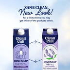 Cleancult Dish Soap Liquid Refills (32oz, 3 Pack) - Plant Based Cleaning Power - Dish Soap that Cuts Grease & Grime - Free of Harsh Chemicals - Uses 90% Less Plastic - Wild Lavender