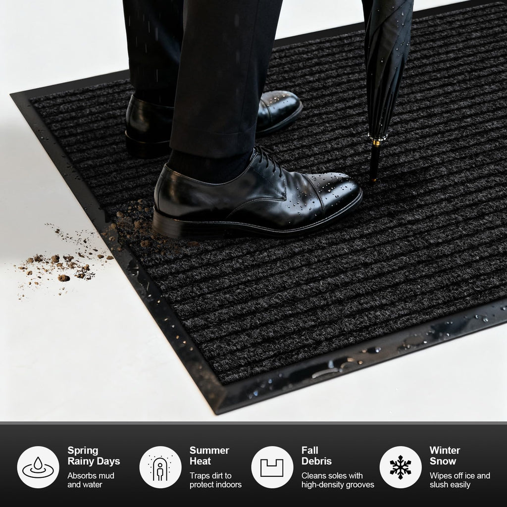 TEROKER 60"x36" Commercial Floor Mat, Non-Slip Waterproof Front Door Mat