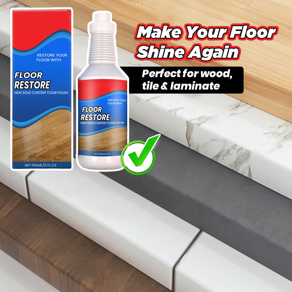 ROVIA Floor Restore Cleaner - Floor Restorer & Polish for Tile, Shine Wood, Laminate, Vinyl, Bamboo - Flooring Protection Agent (2 pcs)