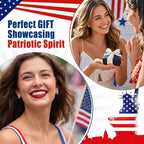4th of July Independence Day Patriotic Hoop Earrings for Women, 250th Anniversary American Flag Red White Blue Usa earrings Cubic Zirconia Chunky 14K Gold Thick Small Huggie Hoops Non Tarnish Jewelry