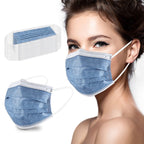 akgk Disposable Face Masks 100Pcs, 3 Layer Protective Face Mask Navy Blue Face Masks 100Pcs