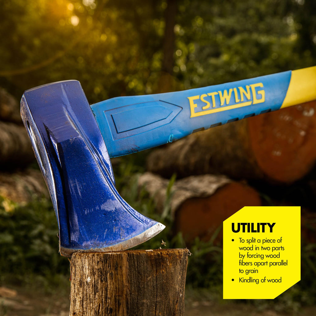 Estwing 8 lb Wood Splitting Maul with 36-Inch Fiberglass Handle - Forged Head Hardened to 50–55 HRC, Heavy-Duty Log Splitter, Model #62374
