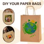 YEEHAW Brown Paper Bags with Handles Bulk 5.8"x3.2"x8.25" 100Pcs Gift Bags Small Size, Brown Gift Bag with Handles for Retail, Party, Shopping, Merchandise