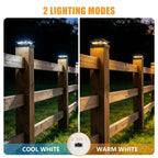 4x4 Solar Post Cap Lights 4-Pack, Dual Color LED Lights for Wood/Vinyl Post