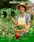 51x35x48in U-Shape Metal Arch Cucumber Trellis for Raised Bed with Net