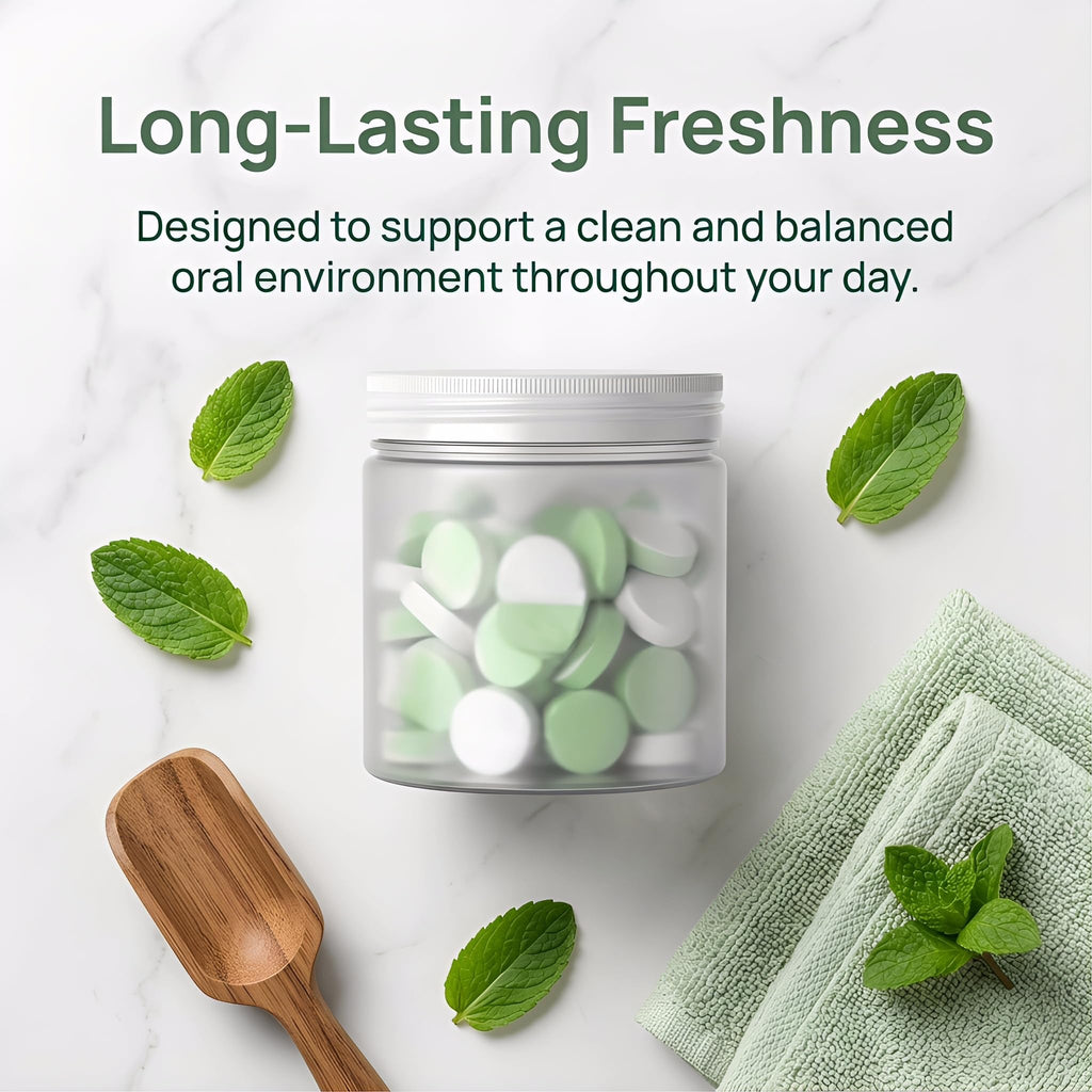 LINELLE Fresora Oral Probiotics, with K12 & M18, Sugar-Free Mint Tablets for Daily Oral Balance & Clean Mouthfeel