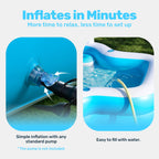 SLOOSH Inflatable Pool for Family with Seats, 120" x 101" x 26" Full-Sized Blow Up Durable Thickened Above Ground Pool with Backrest Cup Holders,Swimming Pools for Backyard Summer Water Lawn, Blue