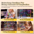 LED Drawing Board for Kids Girls - 16" Rechargeable Light Up Glow Pad with 15 Light Effects & 12 Markers,Display Booths,Erasable Doodle Board Art Crafts Kit, Birthday Gifts for Girls Boys Ages 3-12