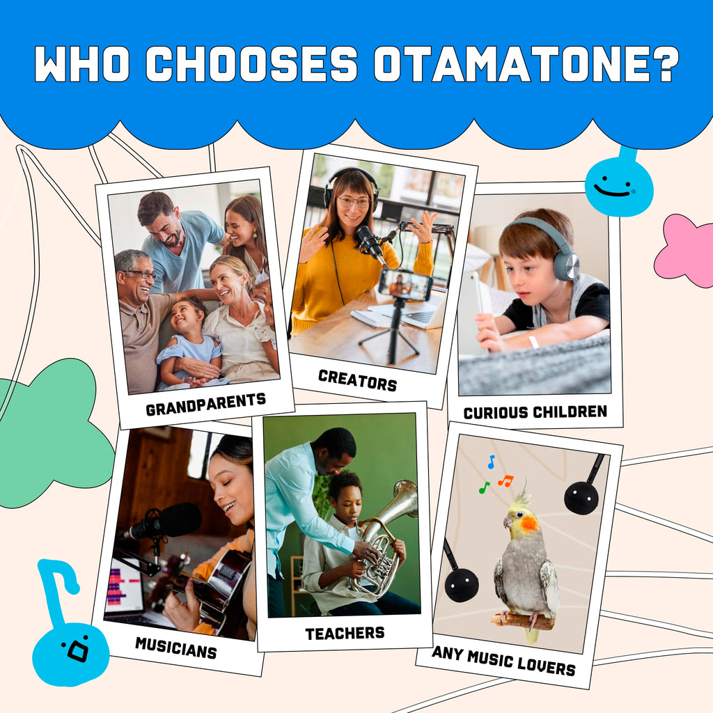 Otamatone Japanese Electronic Musical Instrument Portable Music Synthesizer from Japan by Maywa Denki Studio Award Winning, Educational Fun Gift for Children, Teens & Adults - Black