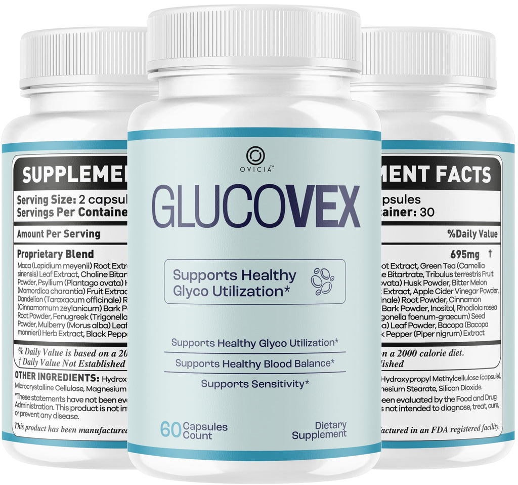 (5 Pack) Glucovex Supplement Capsules - Official Glucovex Support Premium Pills Advanced Formula With All Natural Ingredients, Maximum Strength for Wellness & Overall Health, 300 Capsules for 5 Months