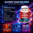 VAITE Horse Chestnut Extract Supplement, Vein Support Blood Circulation Supplements for Varicose Veins on Legs and Circulatory Supports, Horsechestnut Seed Butchers Broom Root, Non-GMO Gluten Free