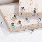 Limerencia Titanium Flat Back Screw Back Stud Earrings for Women Men