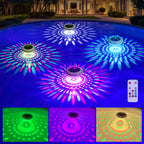 Cootway Floating Pool Lights w/Remote, 6.5 Inch RGB Solar Pool Lights That Float with 9 Dynamic Lighting, IP68 Waterproof Pool Floating Light, Hangable Solar Floating Light for Pools Party Garden(4)