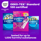 Tampax Radiant Tampons for Women Multipack, with LeakGuard Braid, Regular/Super Absorbency, Unscented, 84 Count (3 Packs of 28), Packaging May Vary