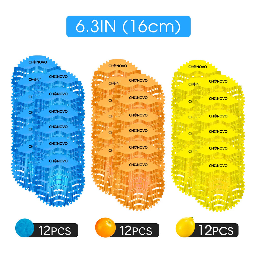 Urinal Screen Deodorizer,36 Pack Urinal Cakes Bulk Scented Anti-Splash Urinal Mats Deodorizer Fresh Pads for Toilet,Bathroom,Restaurants,Offices,Schools,Hotels(Ocean Breeze/Lemon/Orange)