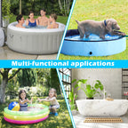 ZOMOFEW Hot Tub Mat for Inflatable Tub, 77IN Hot Tub Pad Foundation, Upgraded Thickened Eva Foam Padding for Outdoor Hot Tubs | Interlocking Patio Tiles Outdoor (1/2" Thickness)